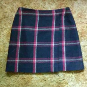 New York & Company Plaid Wrap Skirt